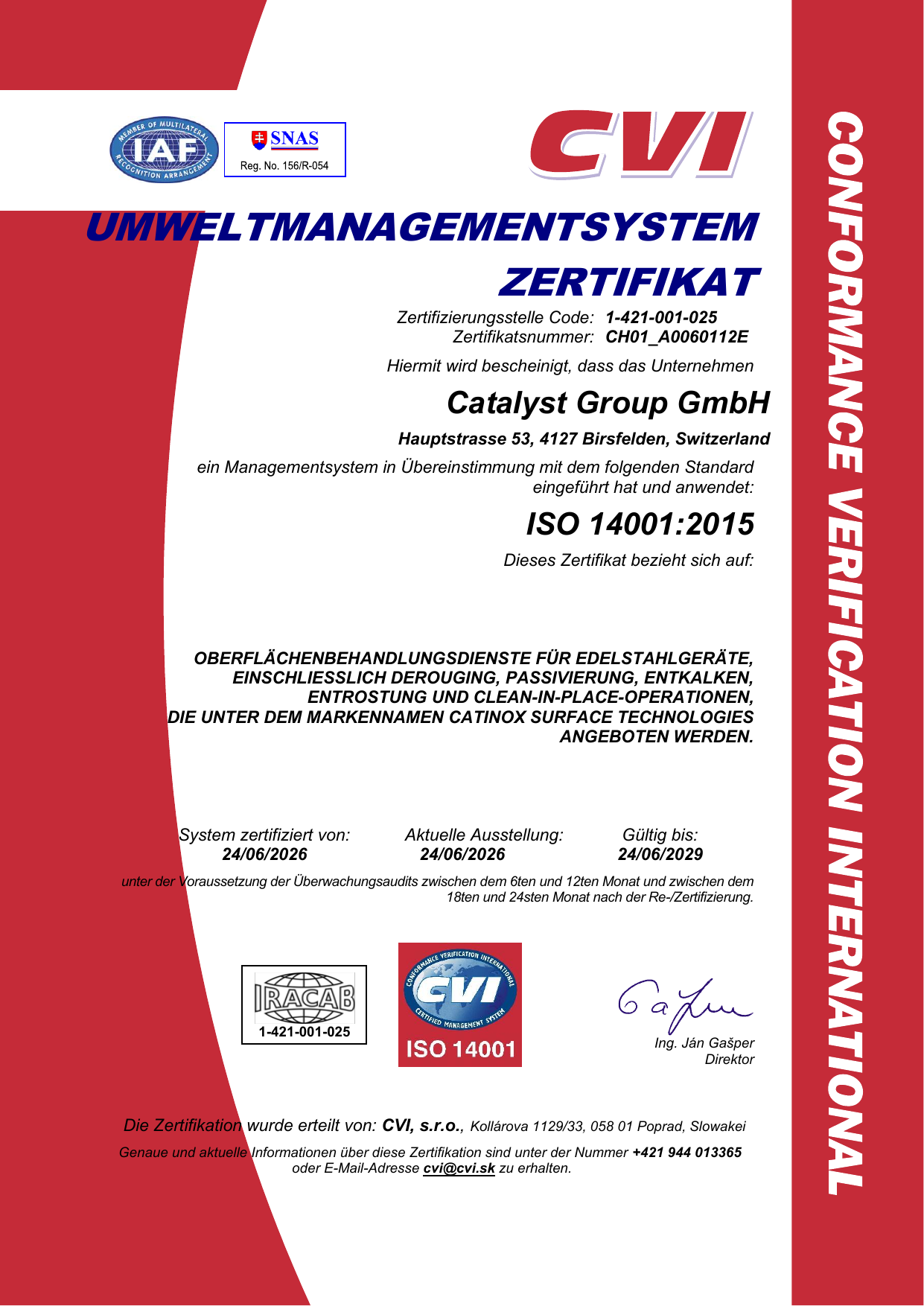 ISO-14001:2015-Zertifikat