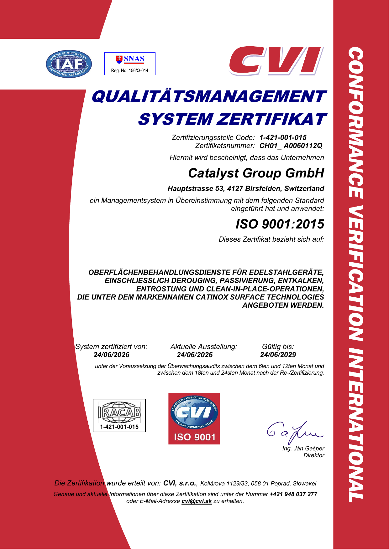 ISO-9001:2015-Zertifikat